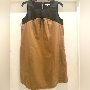 Paul Ka Sleeveless Mini Dress, Leather Imitation upper part, 40